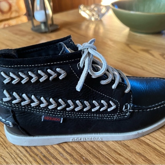 Sebago Womens  Shoes 7.5 Apache DockSide Leather Ankle Boot Shoe, Blue - Picture 9 of 11